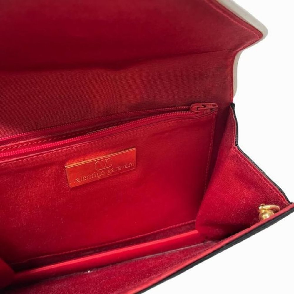 Valentino Garavani Rhinestone Black Silk Clutch - Picture 4 of 6